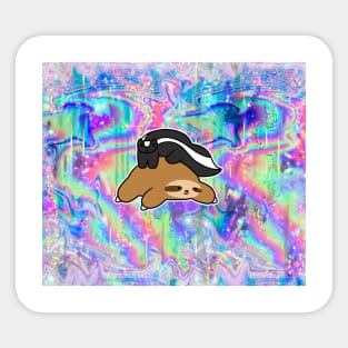 Little Skunk and Sloth Rainbow Holographic Sticker